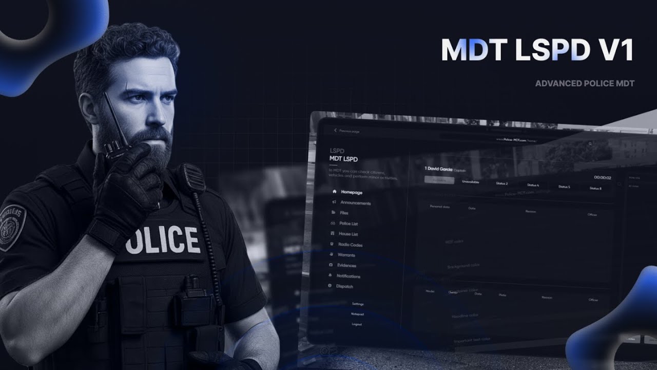 FiveM MDT Police Script [ESX & QBCore & STANDALONE]