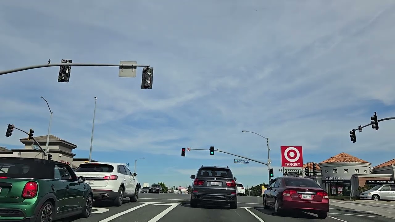 Beautiful cloudy morning drive |. Sepúlveda blvd through MANHATTAN BEACH &HERMOSA BEACH.