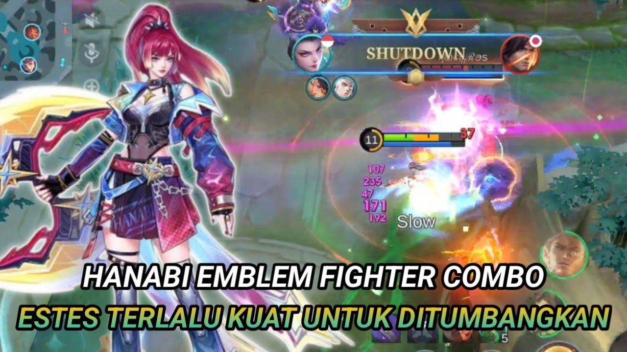 HANABI EMBLEM FIGTHER + ESTES | SUSTAIN SAKIT HEAL KENCENG LAGI ENEMY AUTO PUSING | Mobile Legends