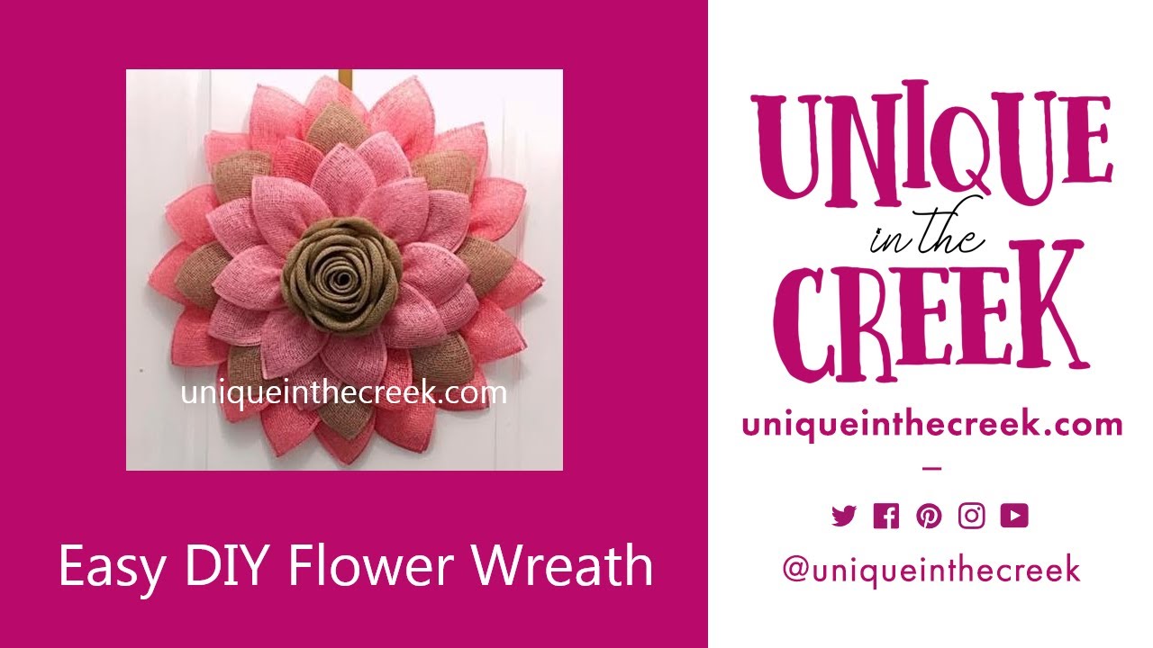 DIY Easy Deco Mesh Classic Flower Wreath on UITC Large Board