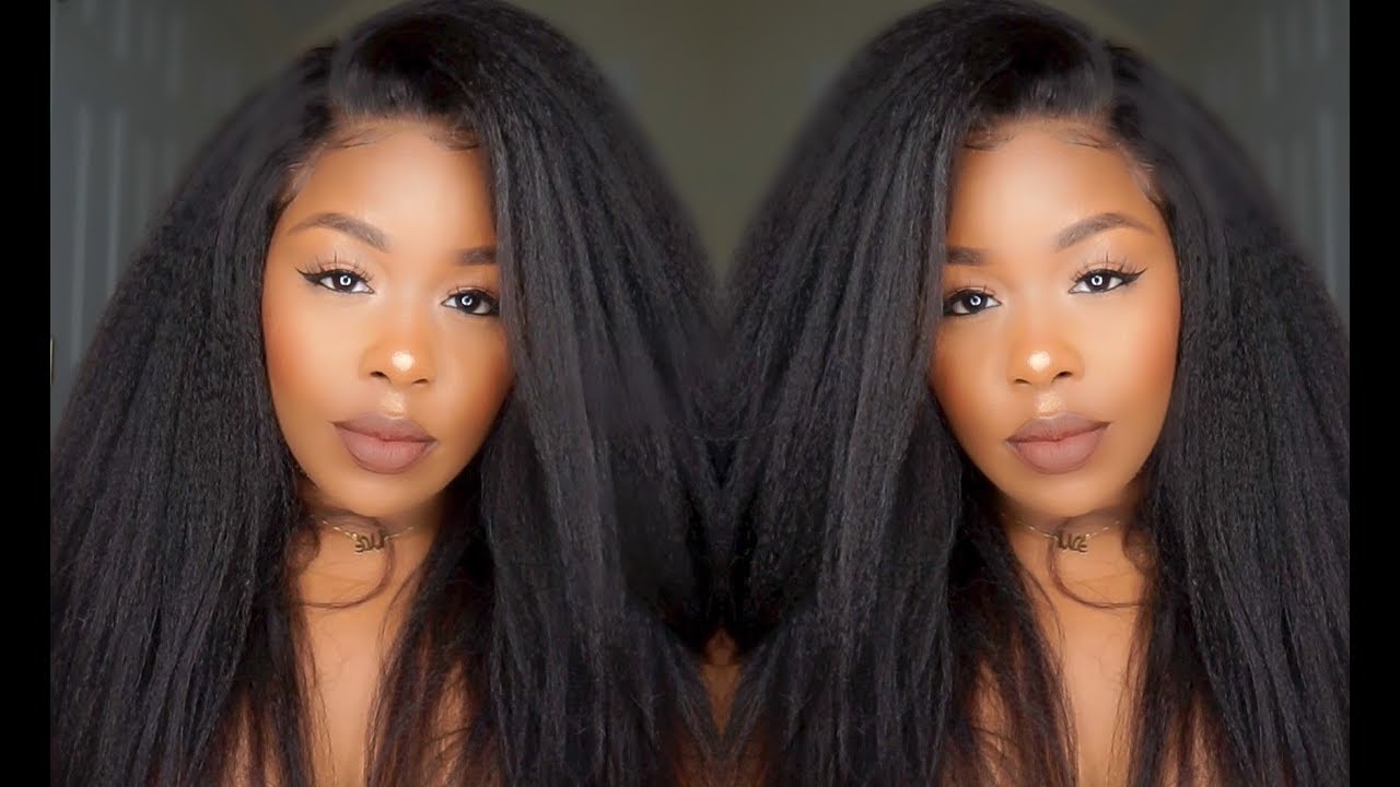 Super Affordable and Natural Kinky Straight 360 Lace Wig | OMGqueen.com