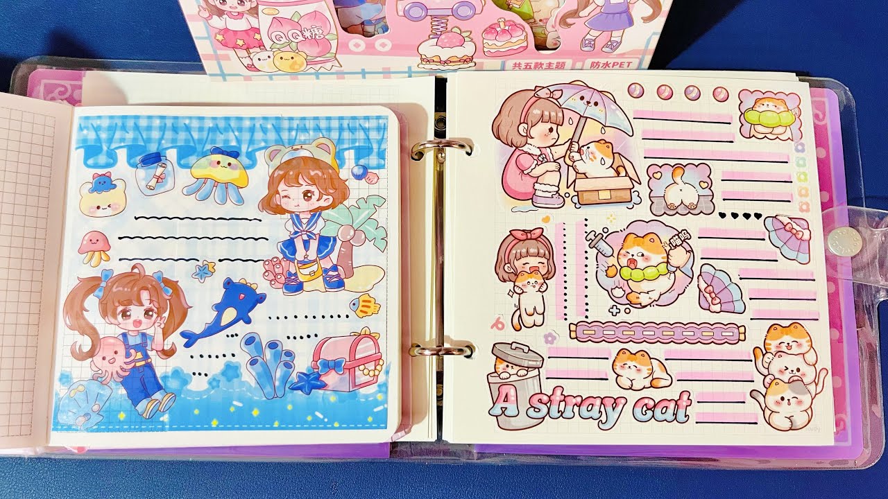 ✨📝Journal Ideas with Kawaii Stickers 😍 Journal Decoration | ASMR & Relaxing | Journal With Me 🥰