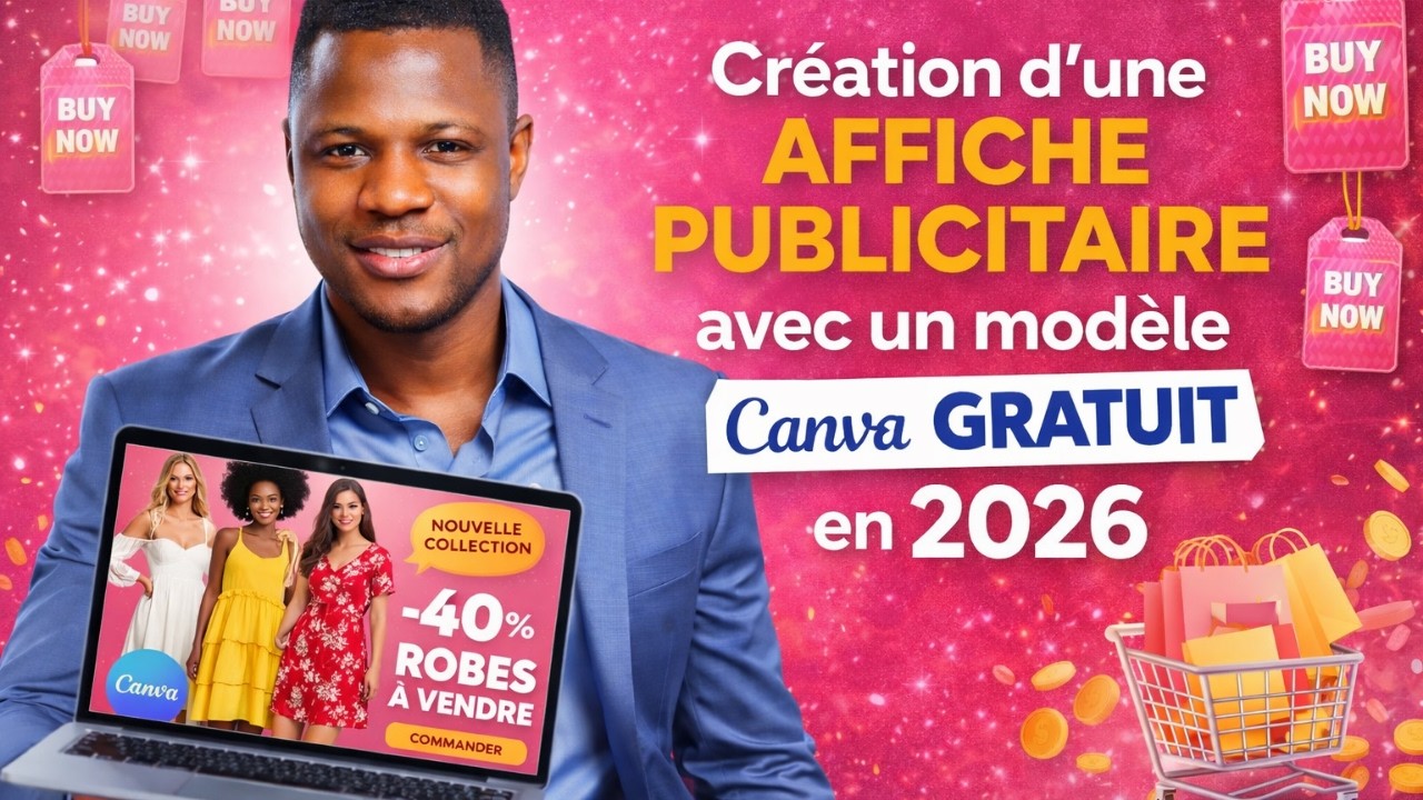 Création d'une Affiche Publicitaire à partir d'un modèle Canva gratuit en 2026