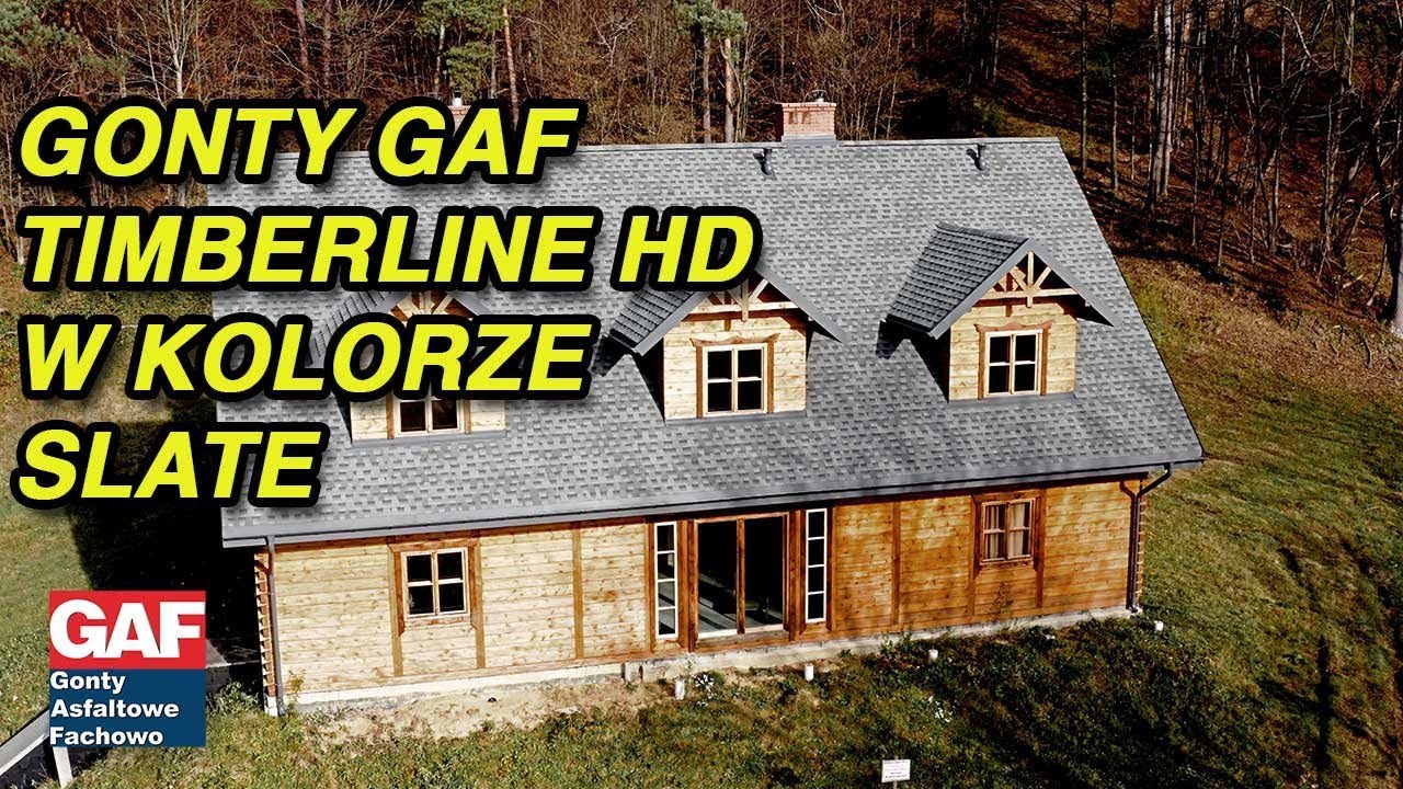 Gont bitumiczny marki GAF układanie modelu Timberline HD w kolorze Slate #gontyGAF