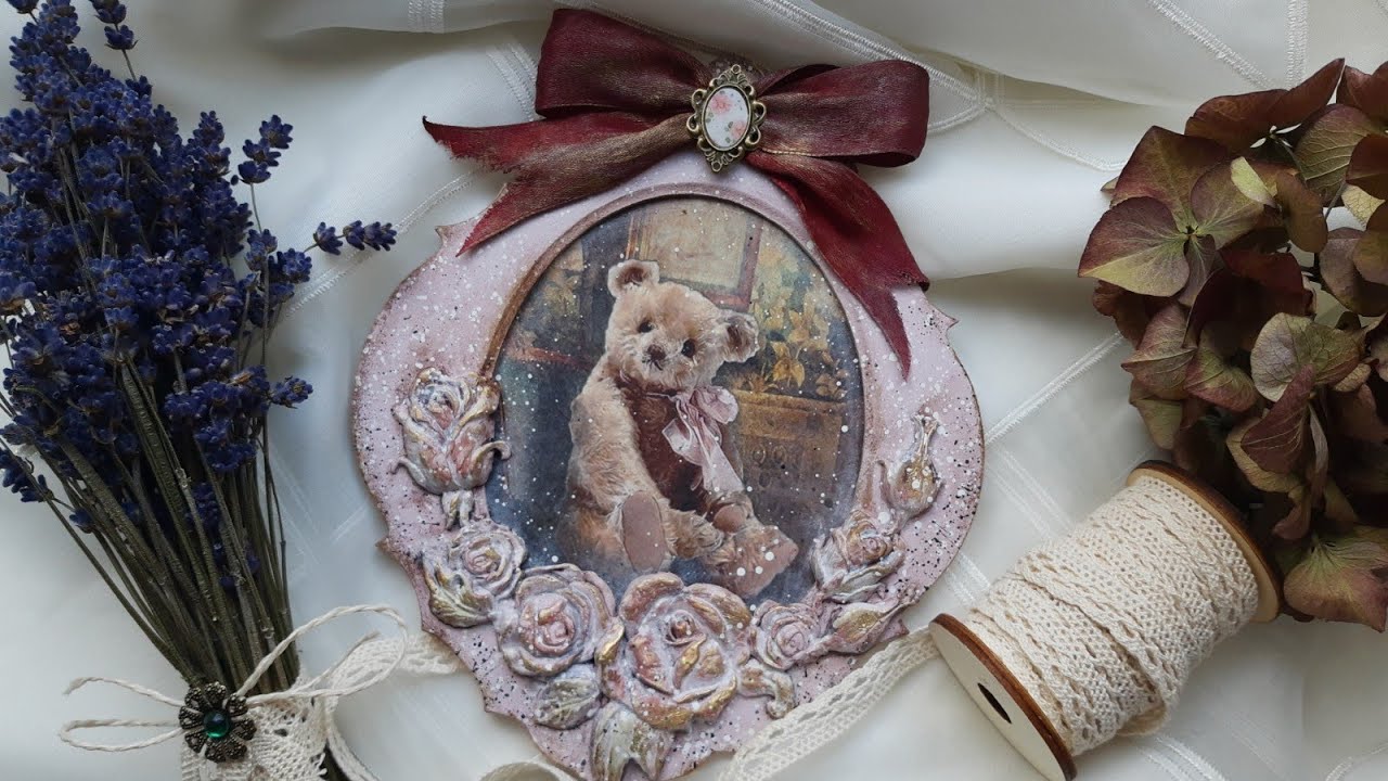 Vintage pendant with a teddy bear ♡♡♡ Inspiration for Itd Collection