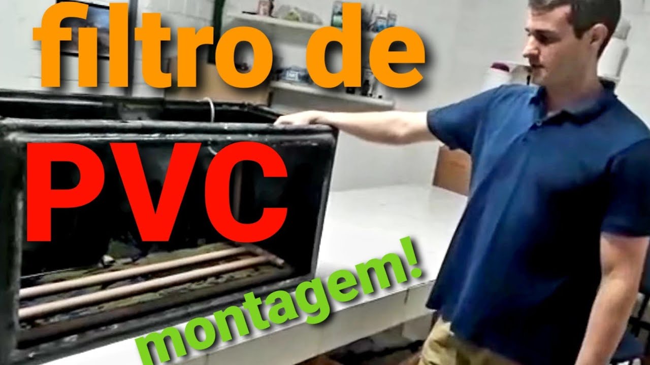 FILTRO BIOLÓGICO DE FUNDO DE PVC caseiro em detalhes do Aquario de Aparecida
