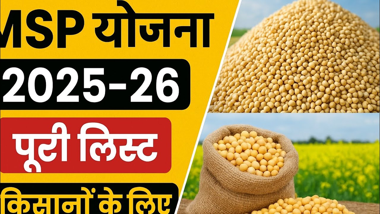 &ldquo;MSP योजना 2025-26 | गेहूं, धान, सरसों, चना और सभी फसलों के न्यूनतम समर्थन मूल्य की पूरी लिस्ट