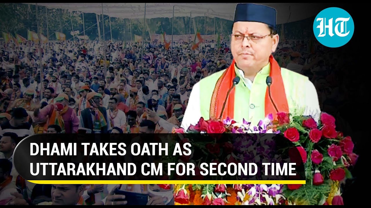 With PM Modi on stage, Pushkar Dhami takes oath as Uttarakhand CM for second term
