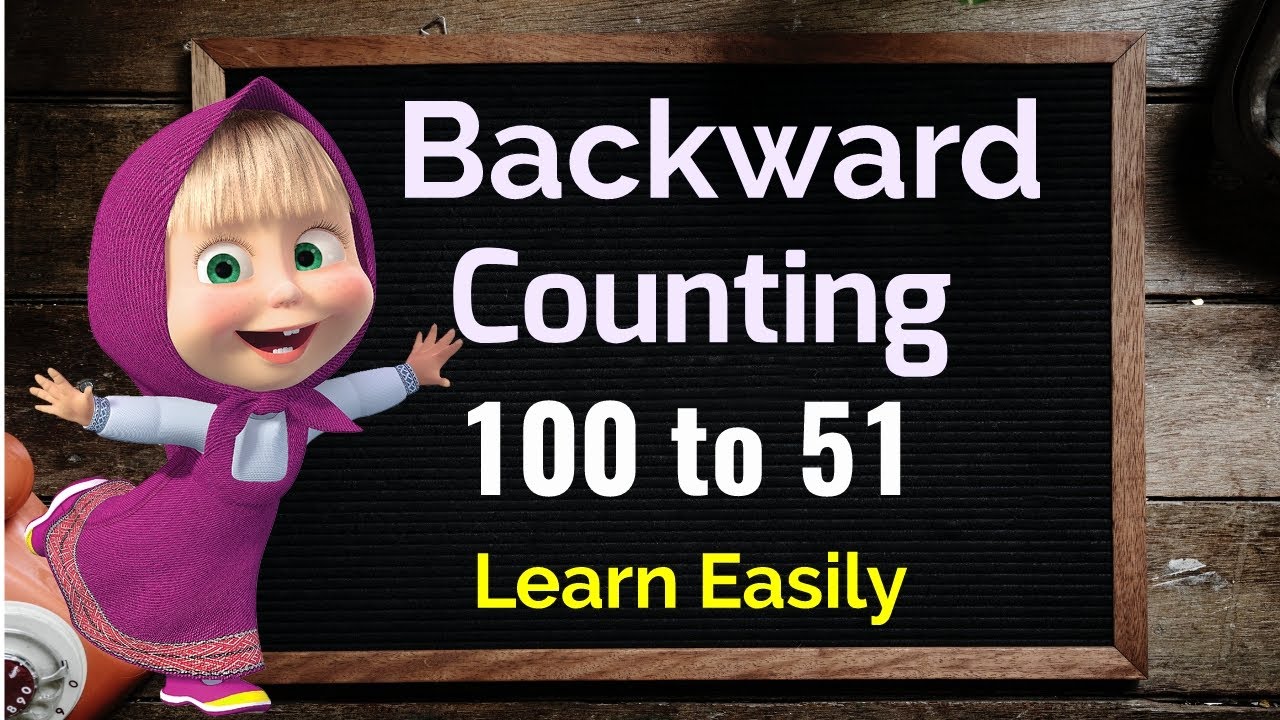 Reverse counting 100 to 51, with music and animation, Backward counting 100 to 51, Back counting