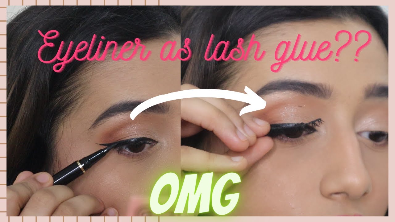 TRYING EYELINER WITH LASH GLUE | DOES IT WORK? | Aashi Adani