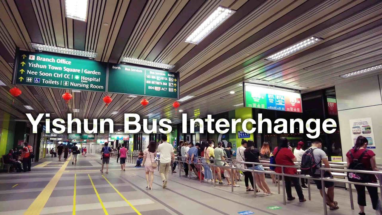 Singapore Yishun Bus Interchange - Yishun Town Centre Walking Tour in 4K & Binaural Audio