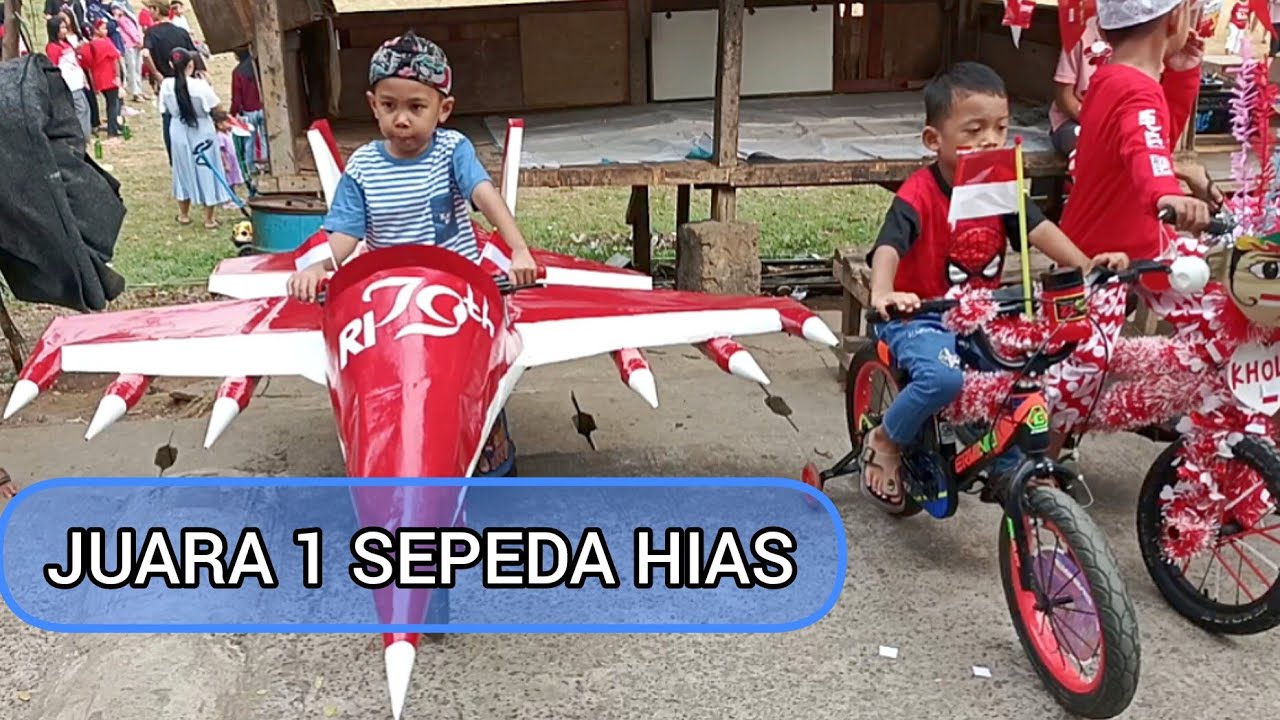 JUARA 1 SEPEDA HIAS HUT RI ke 79th tema PESAWAT TEMPUR #lombaagustusan #sepedahias #pesawattempur