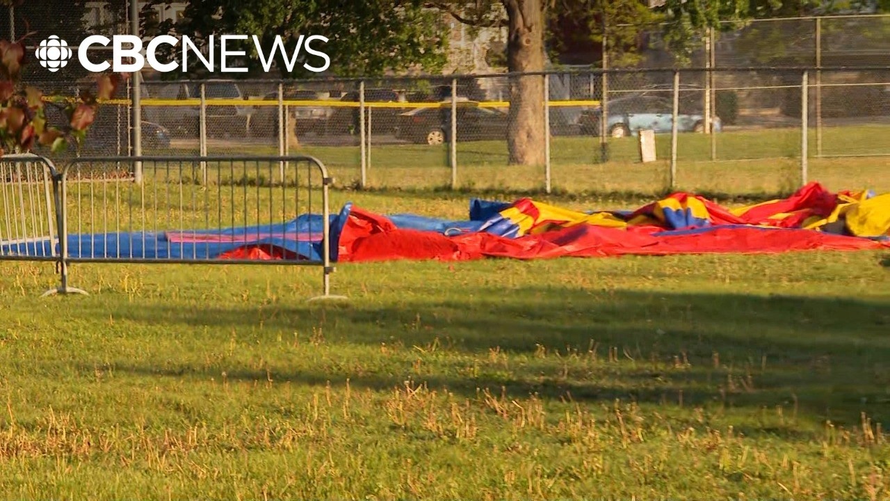 Strong winds blow bouncy castle into the air, leaving Montreal child in critical condition