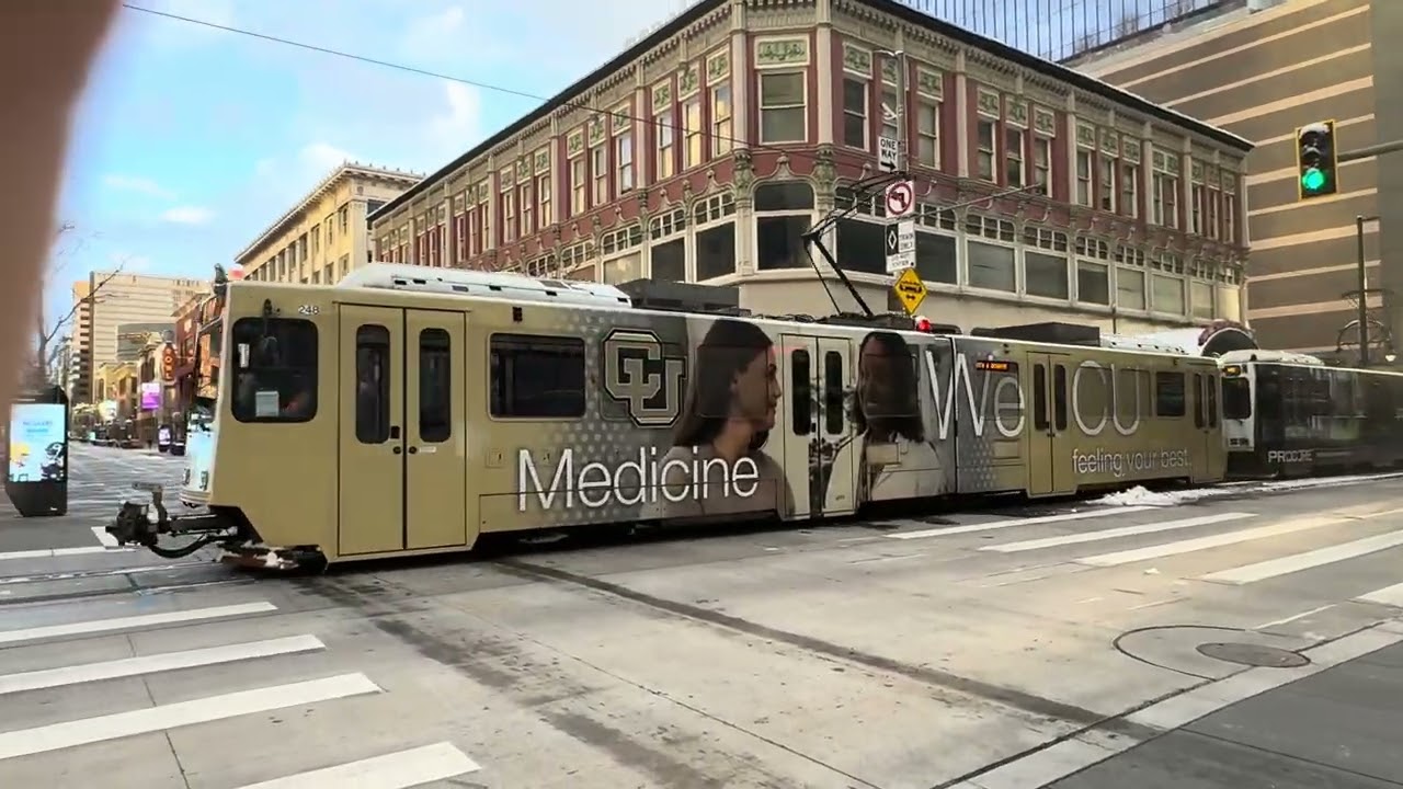 (RARE: L line with 2 Cars!) L line departing 16th and California station!