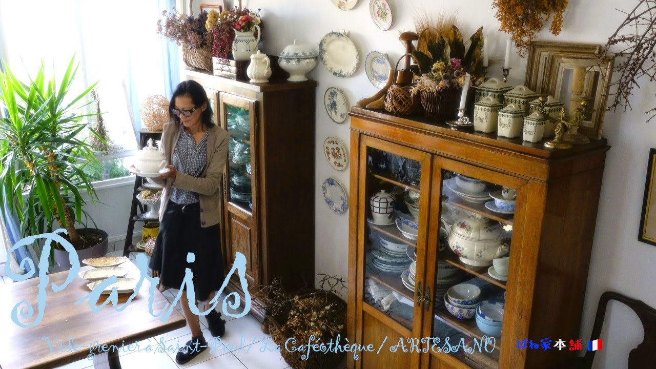 Parisvlog/買わずに後悔したあれ、買うことができました！マレ地区フリーマーケット/秘密にしておきたかったカフェ/カフェのテラスで購入品のご紹介/ ６０代女子