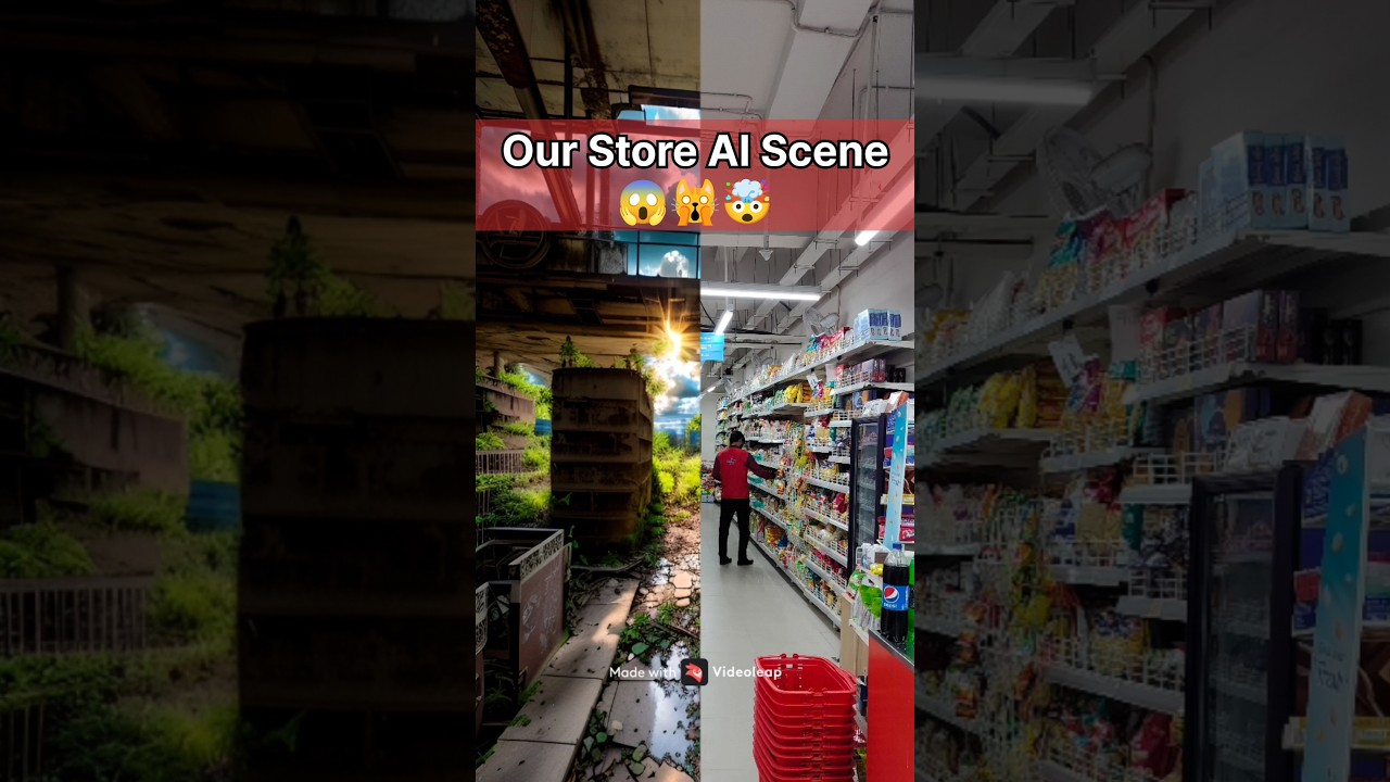 Ai scene of our grocery store 😱 #shorts #aieffect #aiscene #ai #autointelligence #viralnow #trending