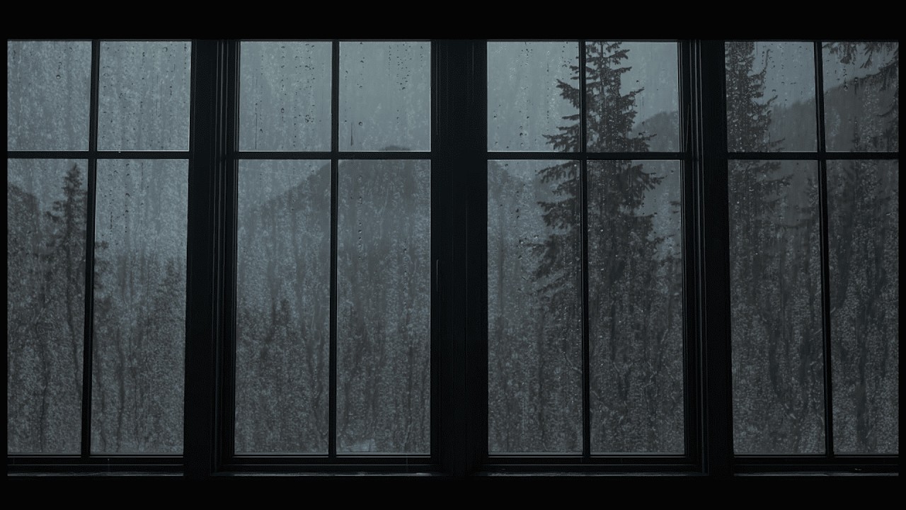 🔴Rain Sound On Window with Thunder SoundsㅣHeavy Rain for Sleep, Study and Relaxation, Meditation