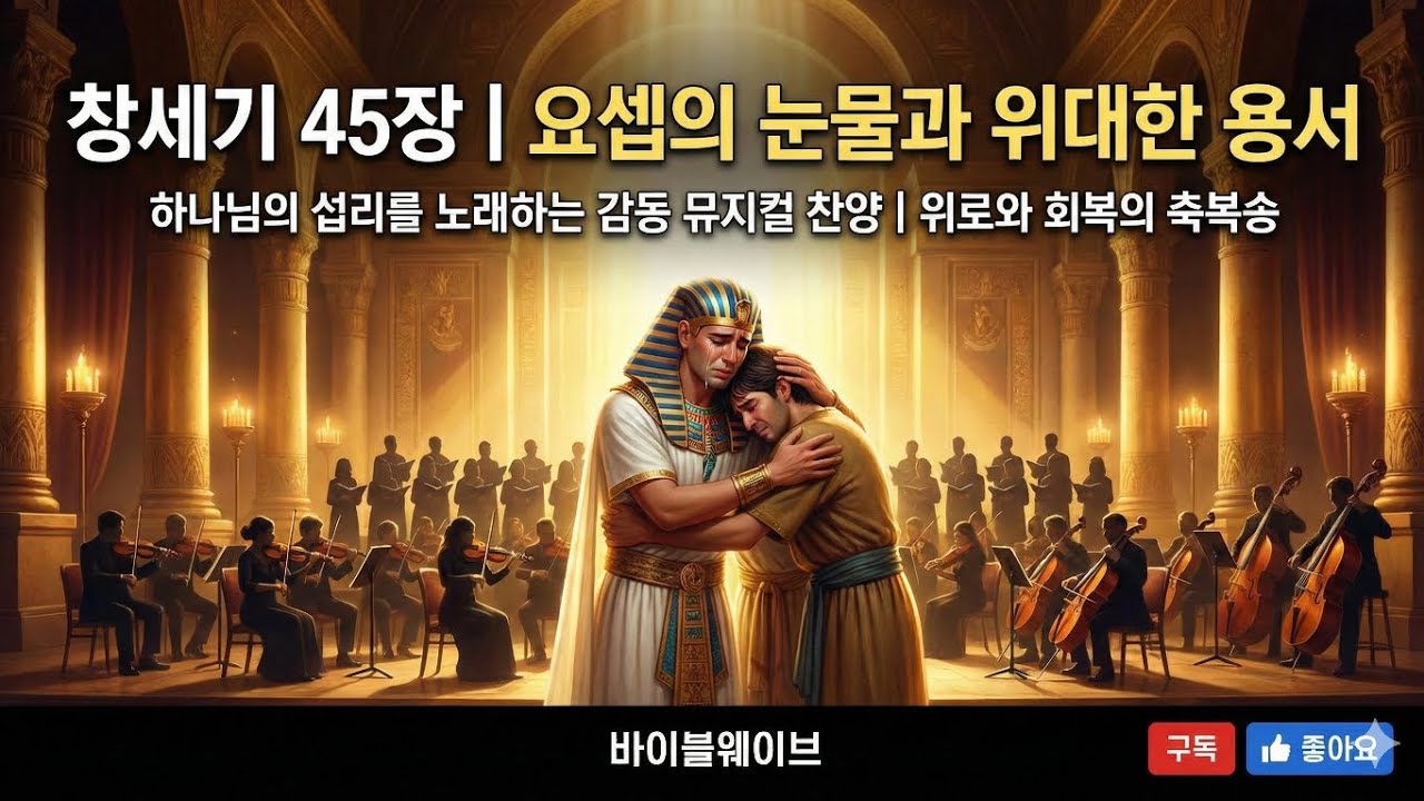 창세기 45장 찬양 | 요셉의 눈물과 위대한 용서, 하나님의 섭리를 노래하는 감동 뮤지컬 찬양 | 위로와 회복의 축복송 #바이블웨이브 #밤에듣기좋은 #위로찬양