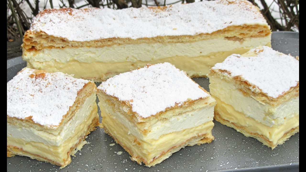 KREMÓWKA /NAPOLEONKA na cieście francuskim, lepsza jak z cukierni, kremowa, pyszna, łatwa przepis