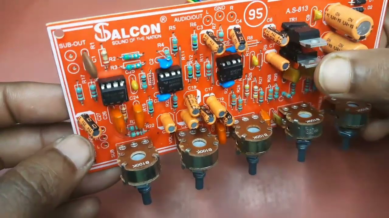 Salcon 2.1 5 Band Tone control with mid subwoofer for Hometheater subwoofer and outdoor setup