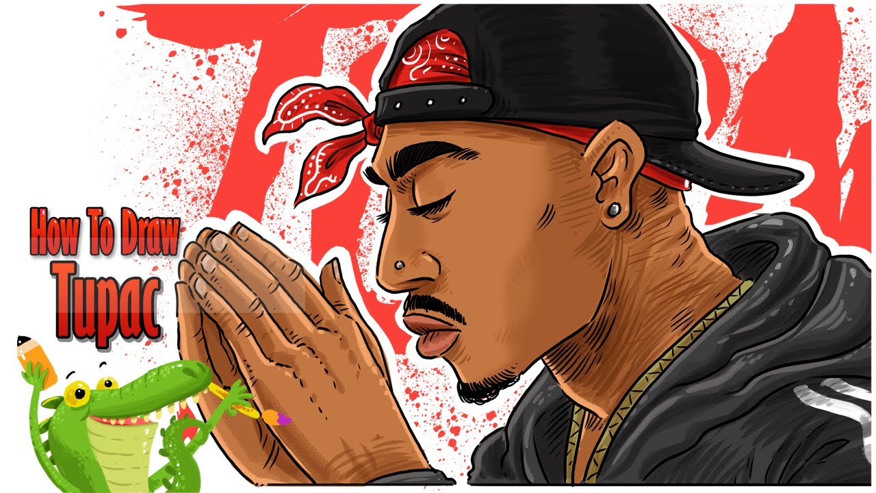 How to draw 2pac Easy