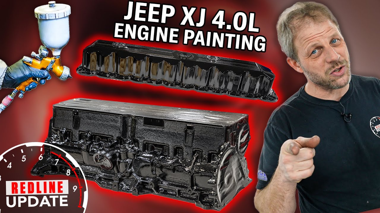 Покраска нашего двигателя Jeep Cherokee XJ объемом 4,0 л (скоро будет модернизированный двигатель...