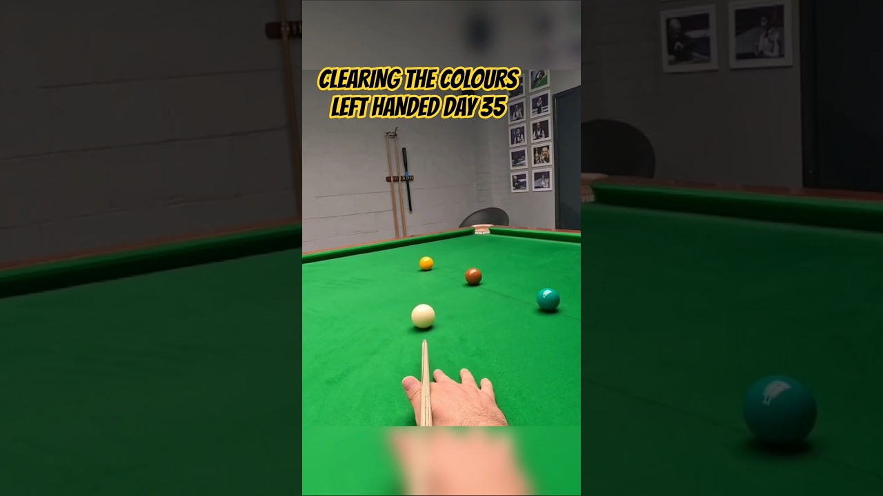Trying to clear the colours left-handed Day 35 #snooker #challenge