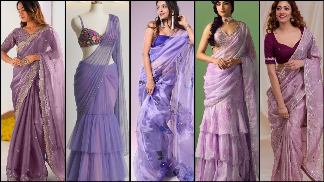 🪻Lavender Saree Designs You’ll Fall in Love With | Lavender Saree Trend 2026 💜