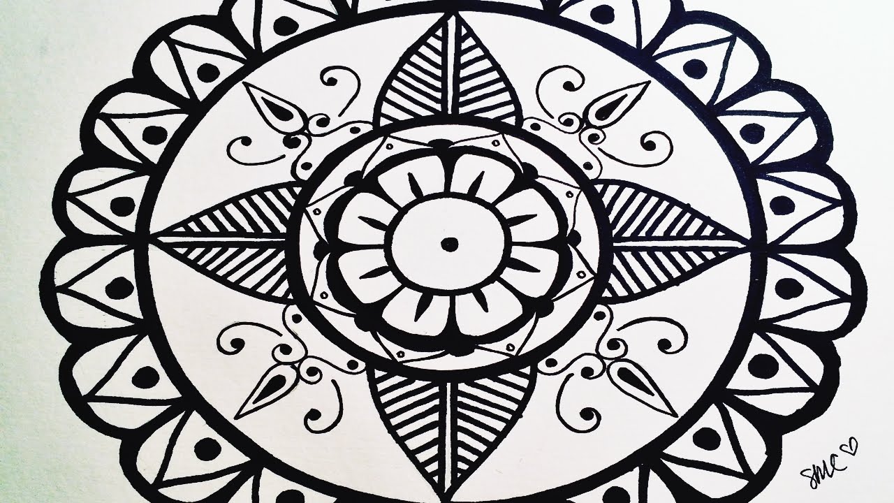 Draw A Very Simple Mandala For Beginners Step By Step