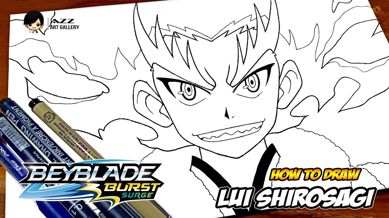 How to draw Lui Shirosagi from Beyblade Burst