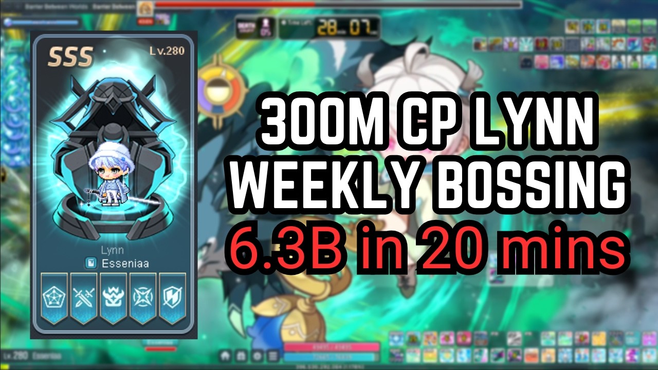Maplestory Lynn Weekly Bossing (300m CP NKalos Legion Champion) - 6.3b in 20 mins