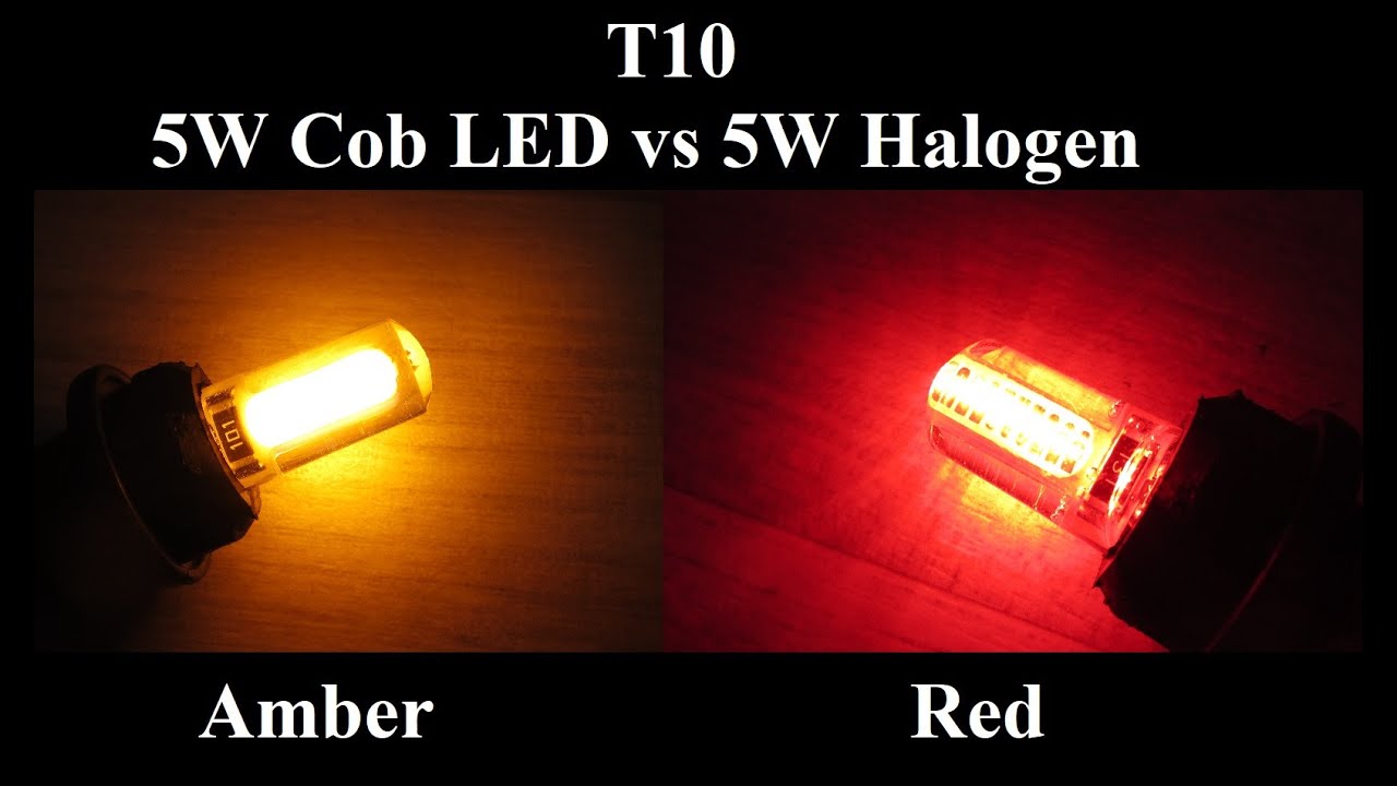 COB LED T10 vs Halogen T10 Bulbs