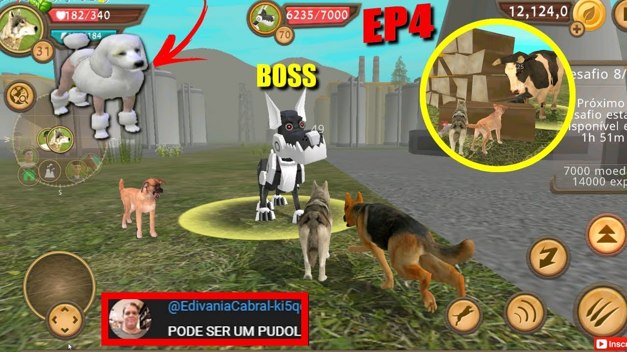 DERROTAMOS OS BOSSES 🐕EP4🔴SIMULADOR DE CACHORRO🐶dog simulator, joguinho do cachorro maluco, DOG SIM