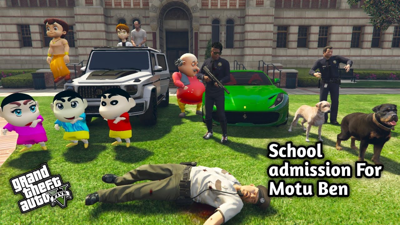 GTA 5: Franklin Admission For Motu Ben In School 🏫 Shinchan Fight At school😡 Ps Gamester