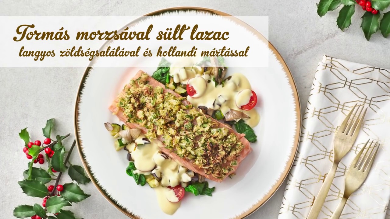 Széll Tamás - Tormás morzsával sült lazac langyos zöldségsalátával és hollandi mártással