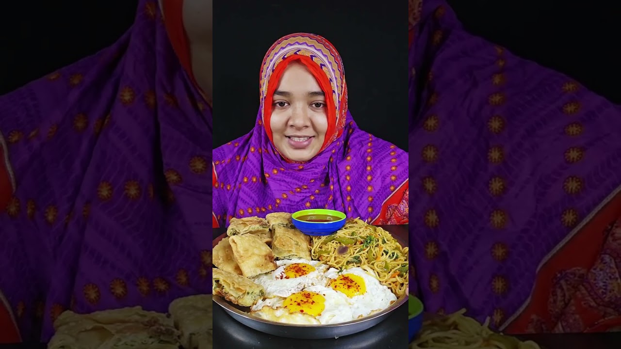 Cooking & Eating Different Spice Noodles, Easy Mughlai Egg Paratha, Sunny Side Up Egg Bigbites Asmr 