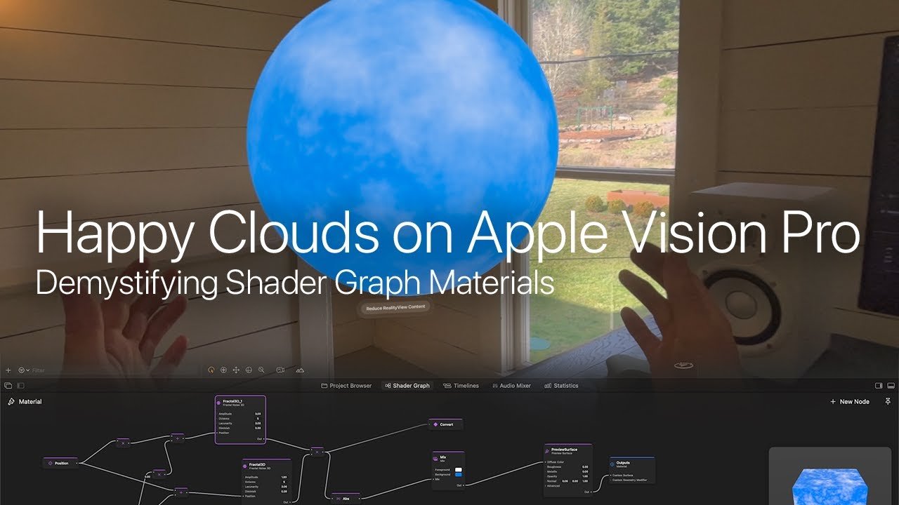 Happy Clouds на Apple Vision Pro: Разъяснение свойств шейдерных графов в Reality Composer Pro