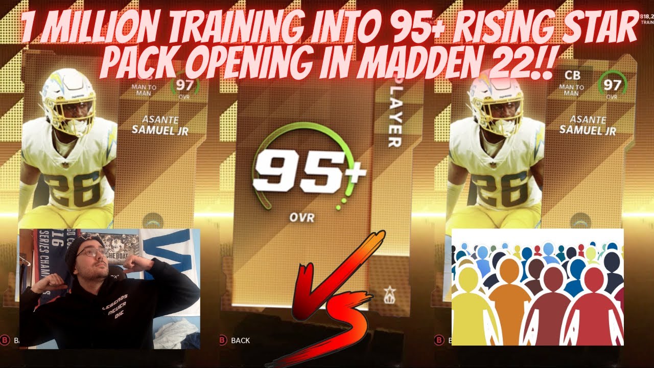 1 MILLION TRAINING INTO 95+ RISING STAR PACK OPENING IN MADDEN 22!! SAMIYOS VS. SUBSCRIBERS BATTLE!
