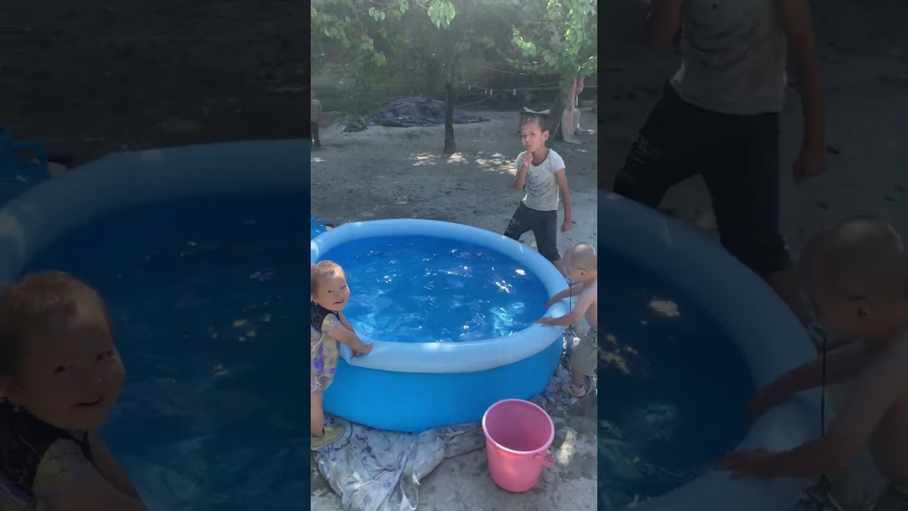 Uzbek people swimming #children #uzbekistan #village