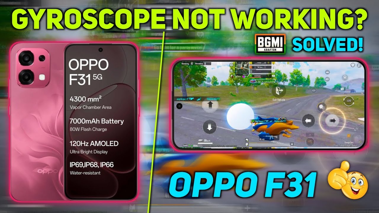 🔴OPPO F31 GYRO Not Working Fixed 🔥 | BGMI Gyroscope Solution🔴
