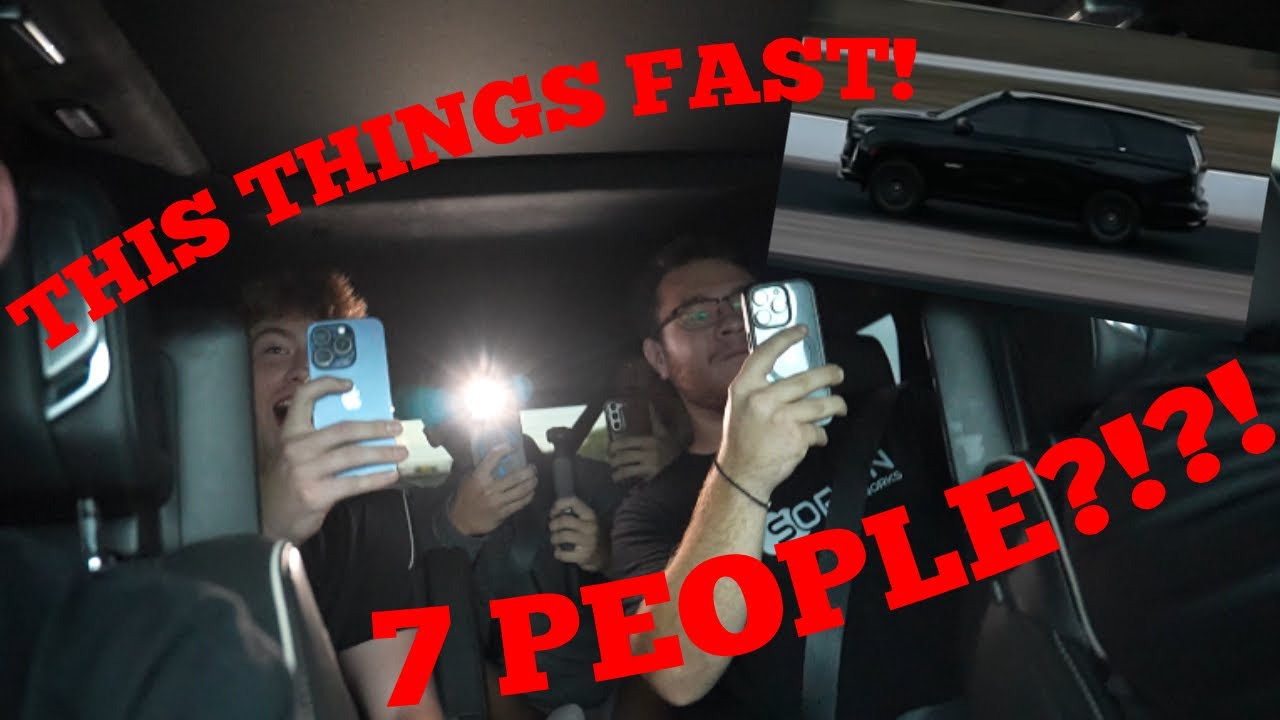 Drag racing an ESCALADE V - 7 people deep