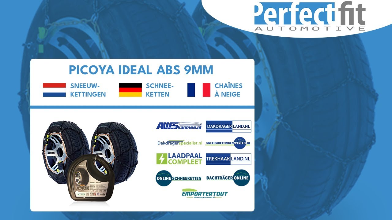 Picoya IDEAL black 9mm sneeuwkettingen/schneeketten/chaîne à neiges | 2022