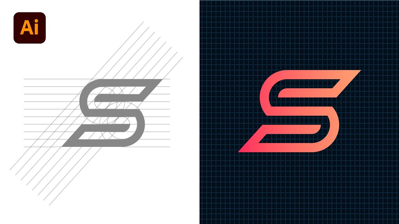 Дизайн логотипа буквы S в Adobe Illustrator CC