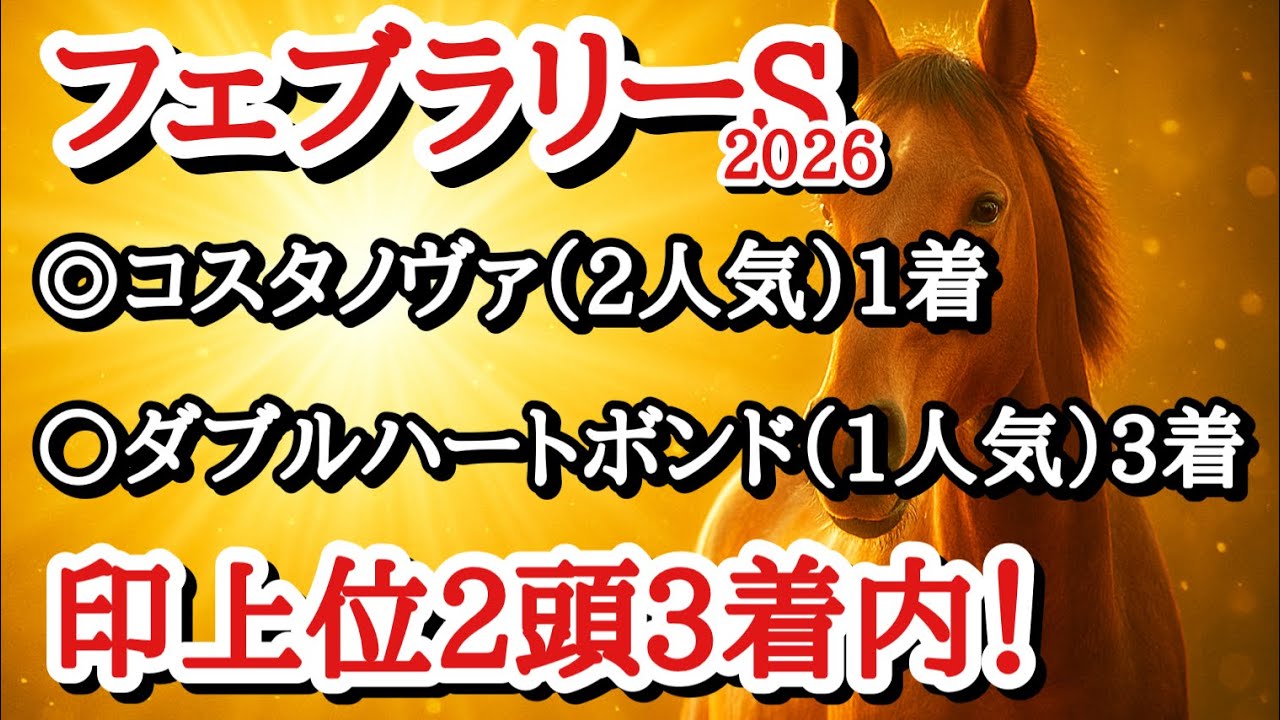【フェブラリーステークス2026】最終予想！◎は前走負けて強しの内容で得意条件のここも崩れなさそうなあの馬信頼！