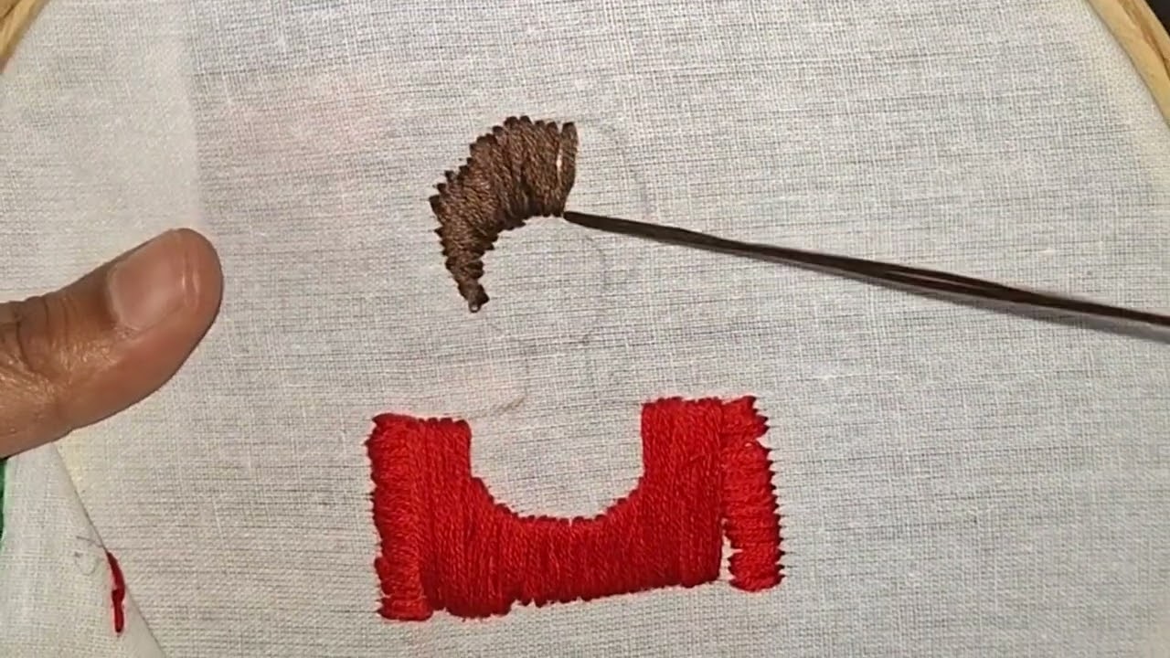 EASY HAIR EMBROIDERY TUTORIAL ❤️❤️STEP BY STEP TUTORIAL FOR BEGINNERS#HANDEMBROIDERY