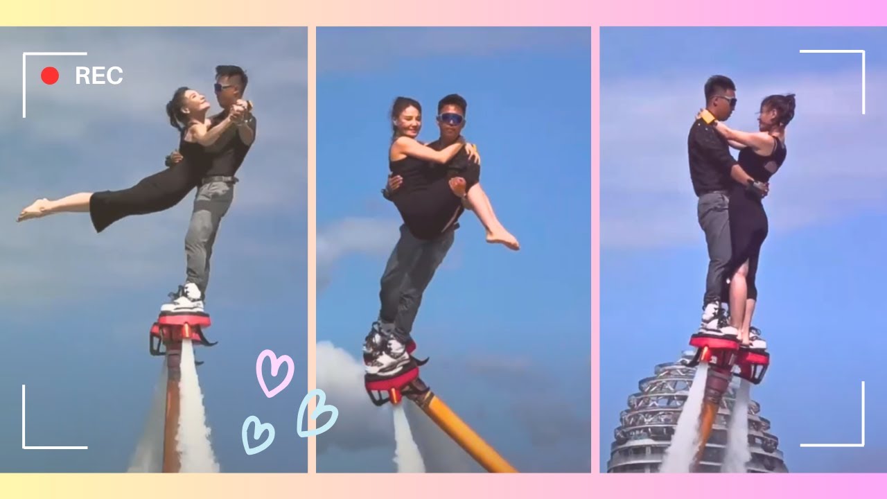 No Words, No Music – Just You, Me, and the Ocean  #flyboardromance #waves #love