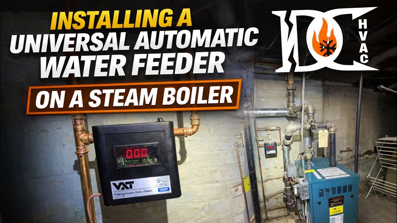 Automatic Water Feeder Installation On Burnham Steam Boiler! Stop Feeding Your Boiler By Hand! 