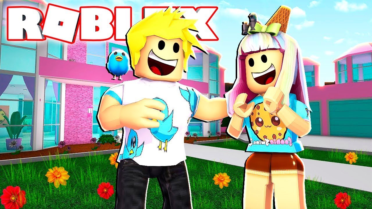 I Built CookieSwirl a Barbie Mansion in Roblox! Bloxburg Roleplay