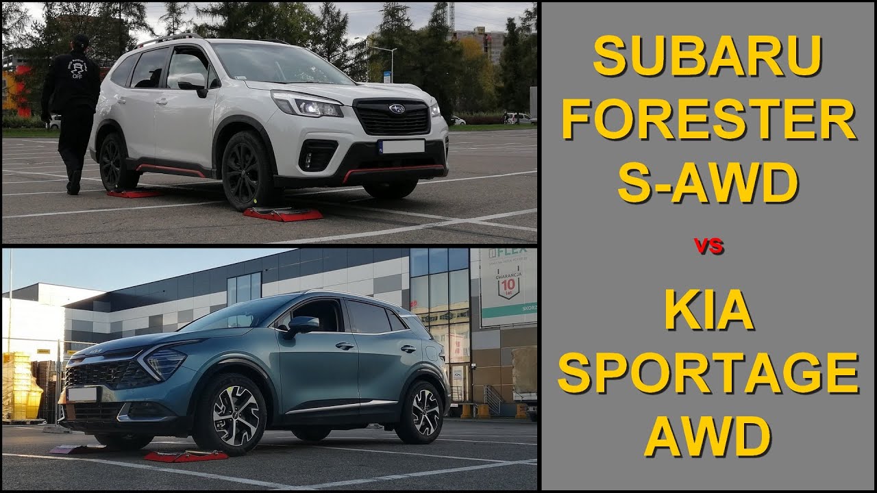 SLIP TEST - Subaru Forester Sport S-AWD Dual X-Mode vs Kia Sportage HEV AWD - @4x4.tests.on.rollers