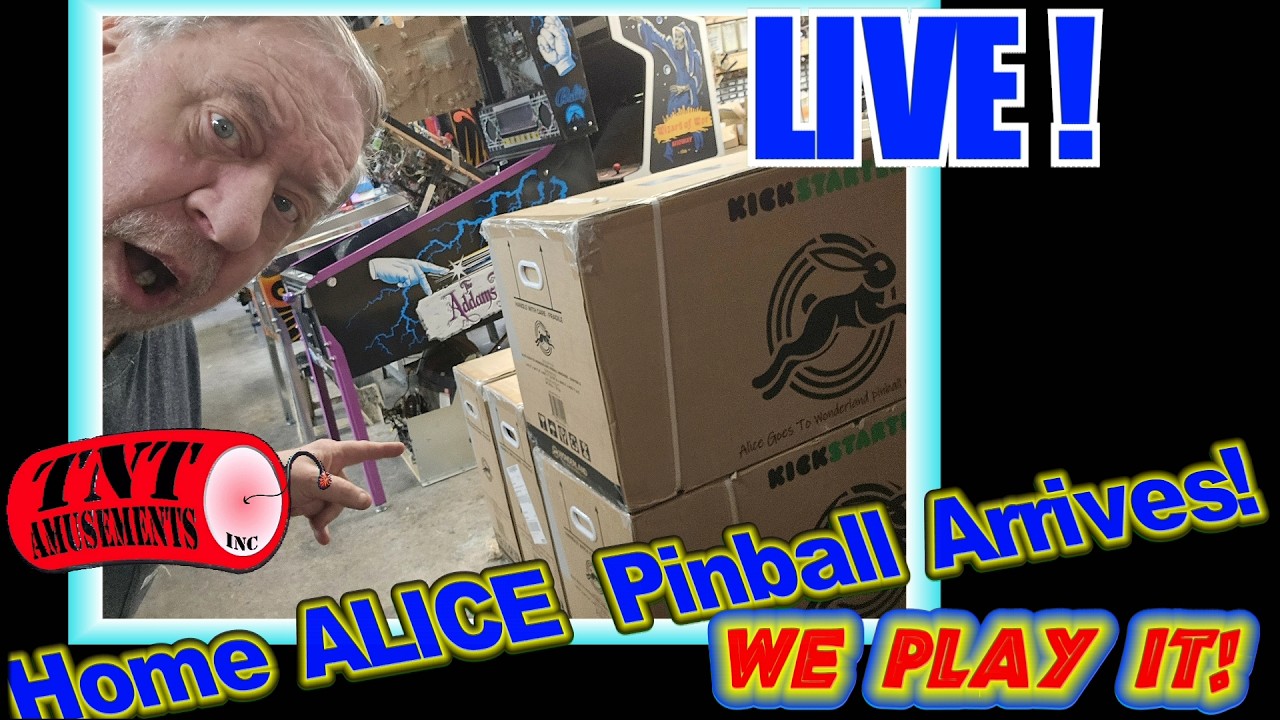 LIVE Friday A NEW Pinball Machine! ALICE GOES TO WONDERLAND!  See it FIRST Here! TNT Amusements